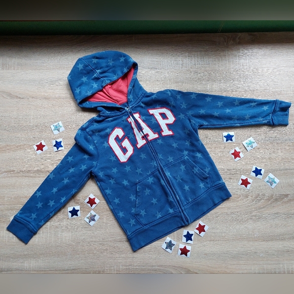 Gap vguc red&blue star sweatshirt size 8 - Picture 10 of 14